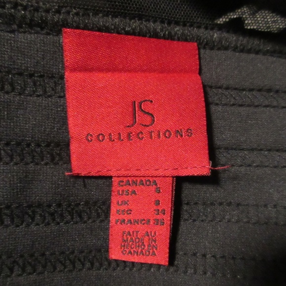 JS Collections Black Sheer Mesh Evening Top Cocktail Party Whimsigoth Goth Glam - Picture 8 of 8